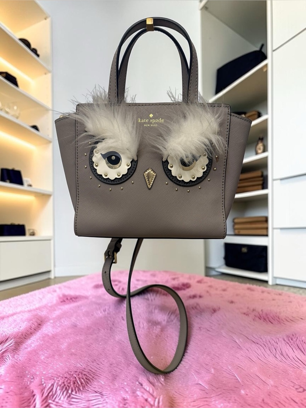 kate spade Taupe Novelty Owl Satchel